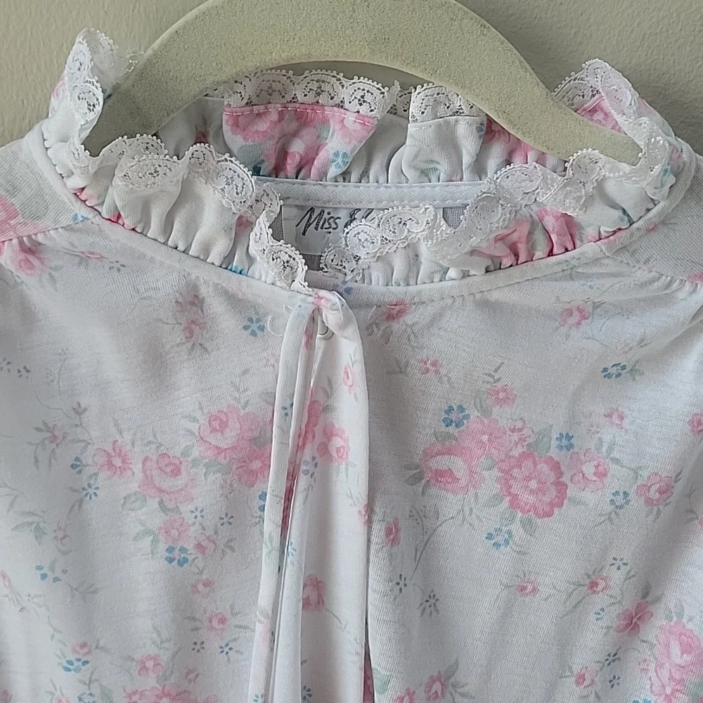 NWT Miss Elaine Pink Floral Nightgown And Robe‎ Set Vintage Size Small